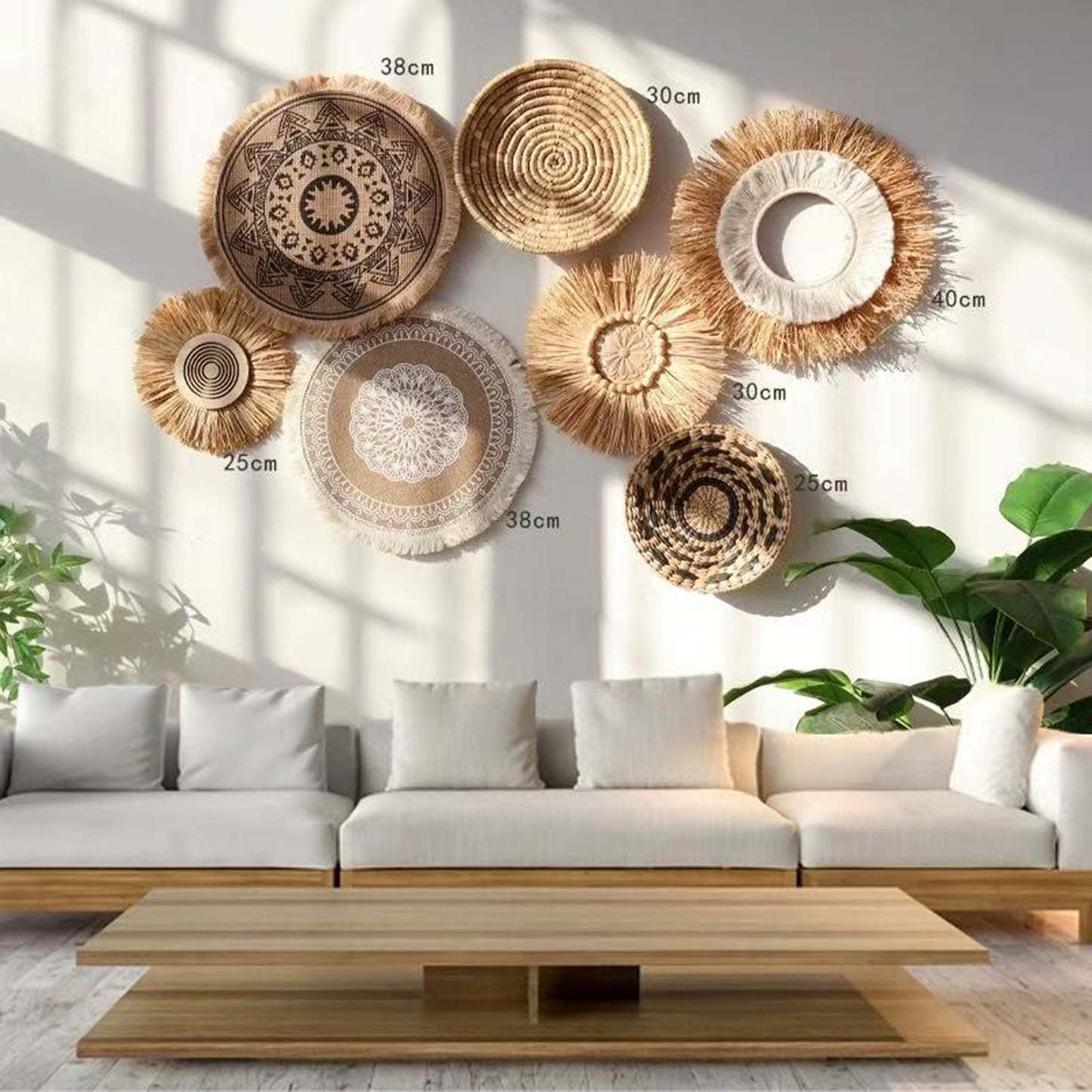 Loomveil Bohemian Wall Hanging | Handwoven Straw & Rattan Decor | For Vacation Rentals, Hotels & Restaurants | Wall Art Background Decor