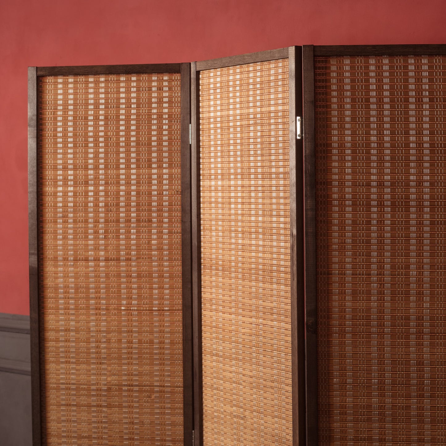 Loomveil 4 Panel Divider Screen Bamboo Room Divider Panel Screen for Room Seperation,67 inch Height